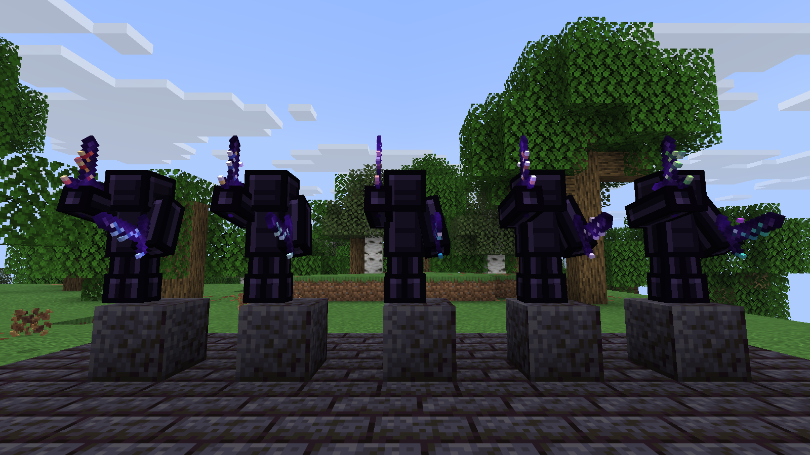 All the elemental blades lined up