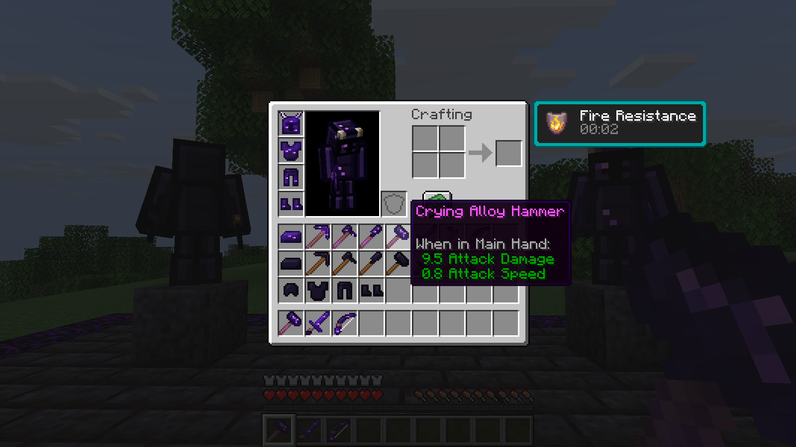 ForgeWorks tools and armor in the inventory
