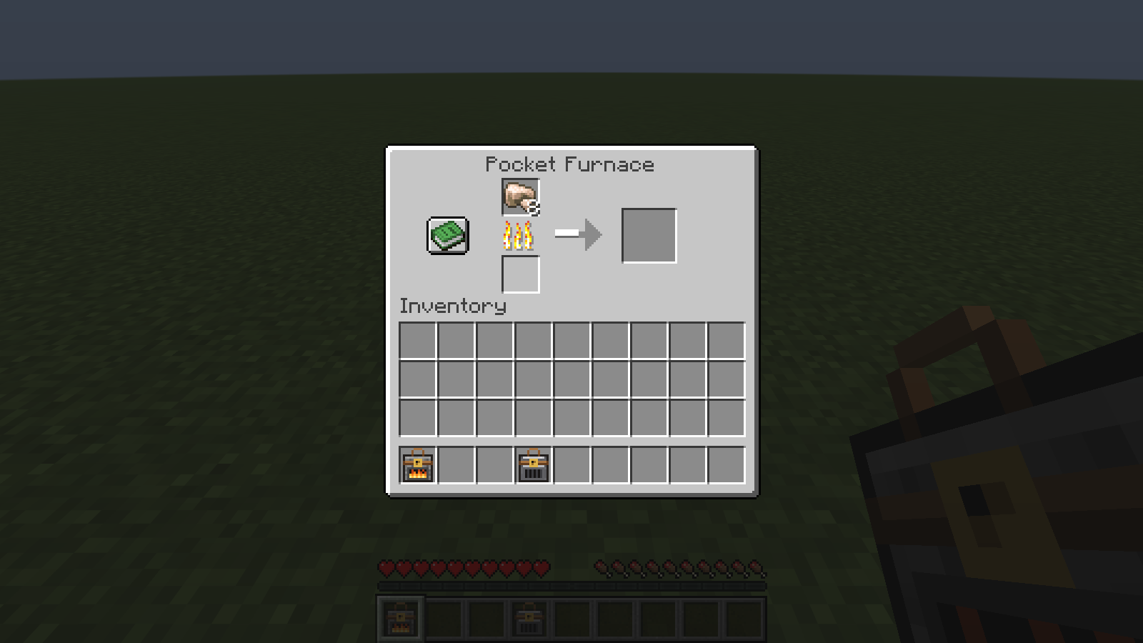 The Pocket Furnace GUI in game